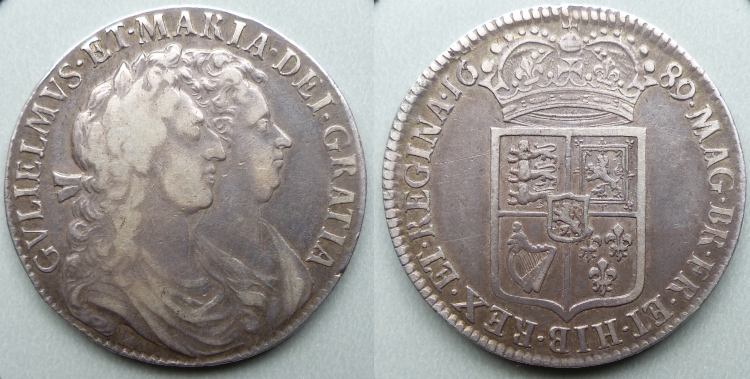 William & Mary, 1689 halfcrown